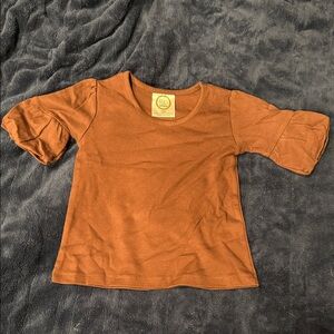 Cozy Long Sleeve Kids Tee in Warm Brown